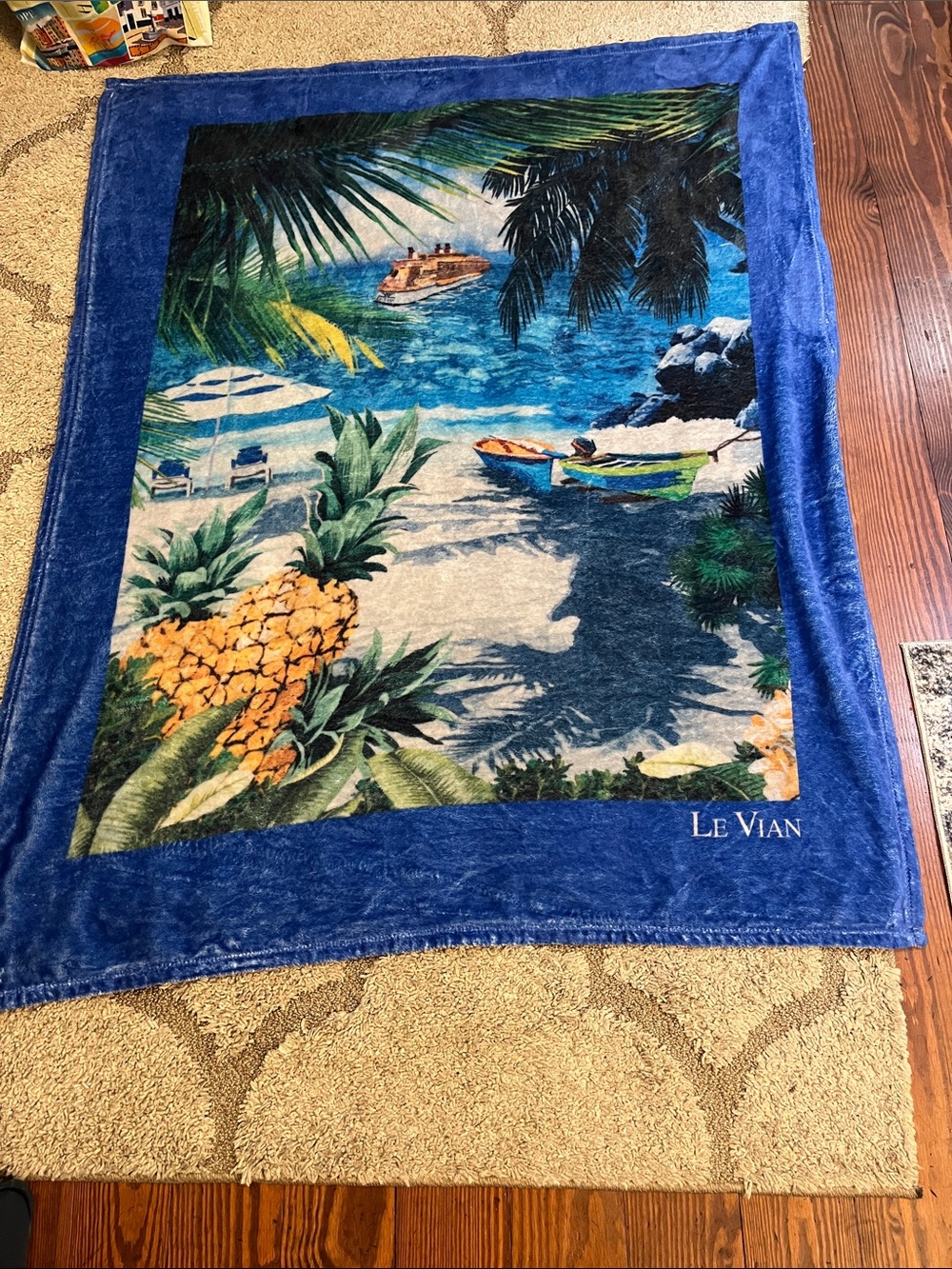 Levian Blue Pineapple Coastal Beach Towel